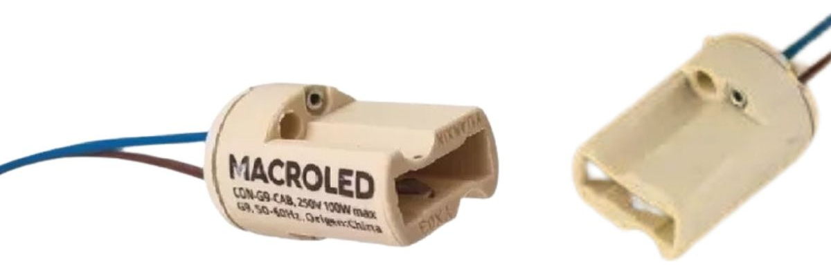 Zocalo G9 220v Para Lámpara Bipin Color Blanco